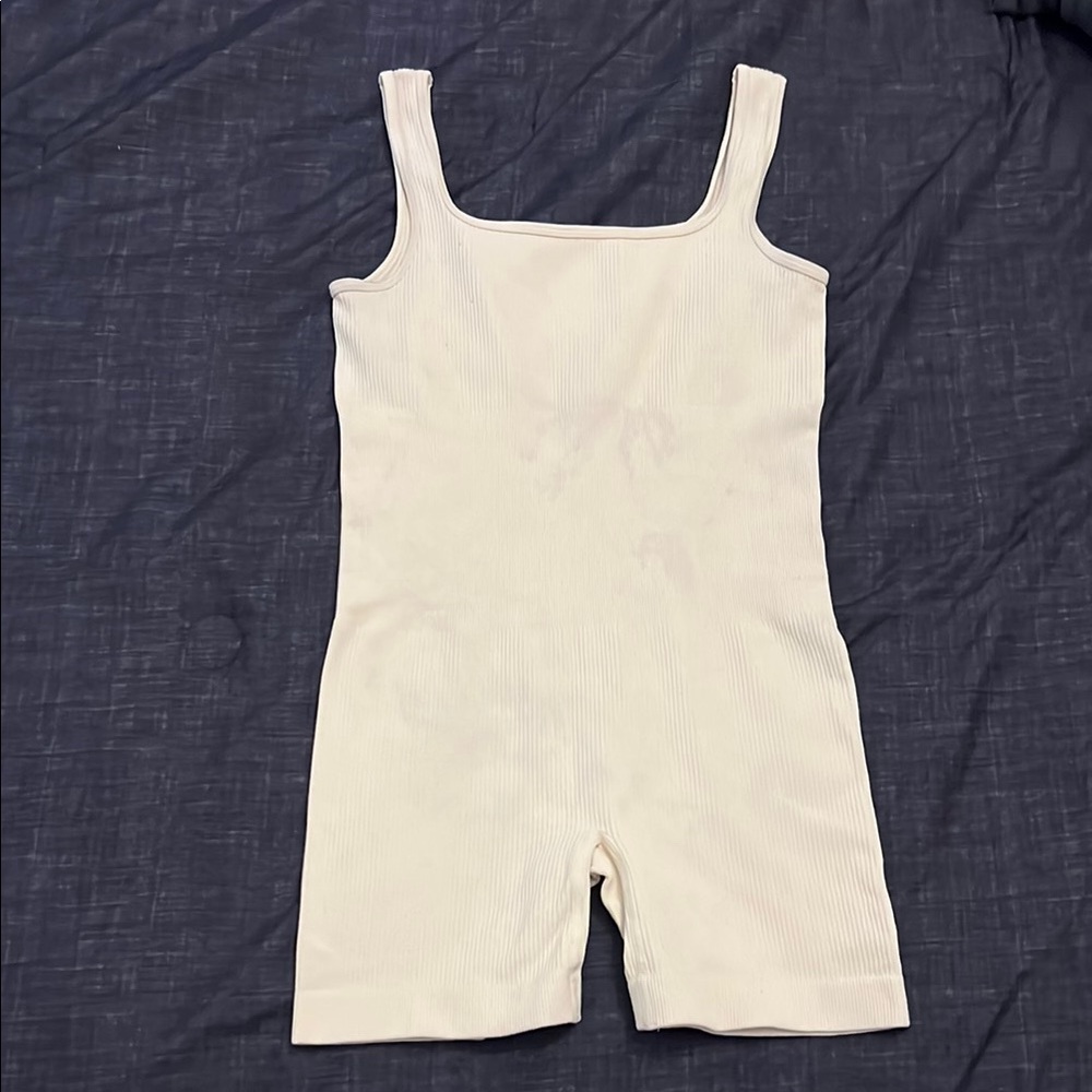 Ribbed Cream Jumpsuit